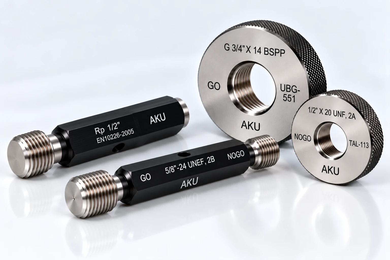 Approved AKU thread plug and ring gauges